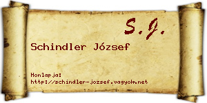 Schindler József névjegykártya